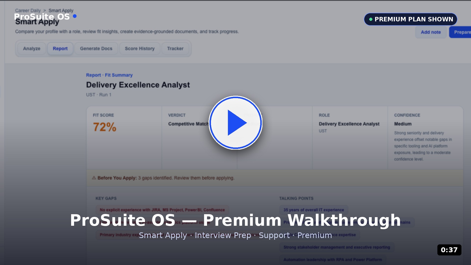 ProSuite OS Premium walkthrough preview
